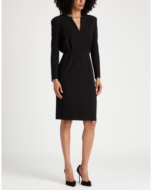 Kaos Black Midi Dress Polyester, Elastane