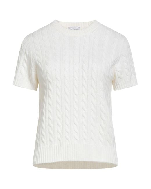 Brunello Cucinelli White Sweaters