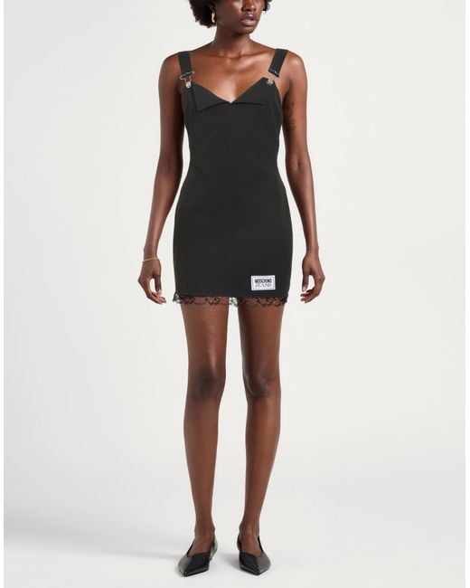 Moschino Black Mini Dress Polyester, Elastane
