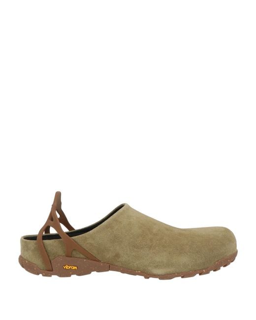 Roa Green Military Mules & Clogs Leather, Rubber for men