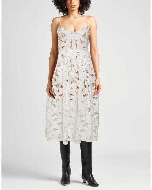 Self-Portrait White Midi Dress