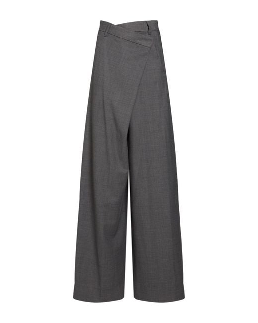 White Sand Gray Pants Wool, Polyester, Elastane