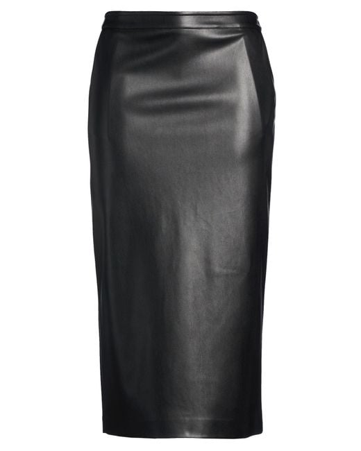 Alpha Studio Black Midi Skirt Polyester, Resin