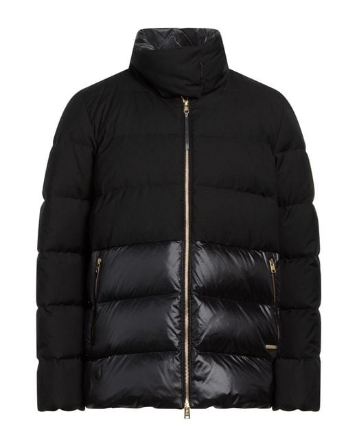 Woolrich Black Puffer Polyester, Viscose for men