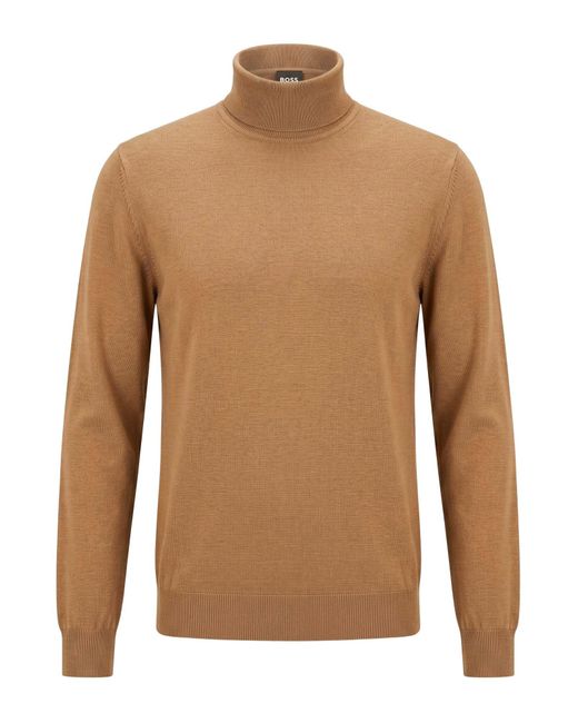 Gran Sasso Brown Turtleneck Virgin Wool for men