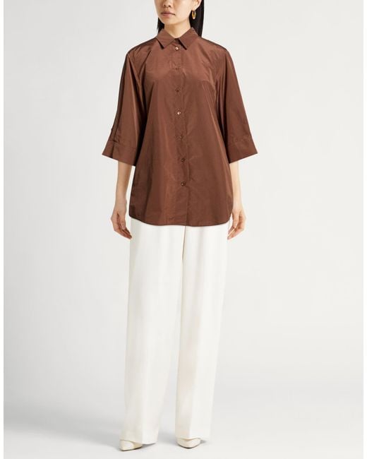 Peserico Brown Shirt Cotton, Polyester