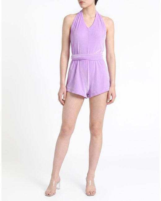 Gaelle Paris Purple Playsuit Polyamide, Elastane