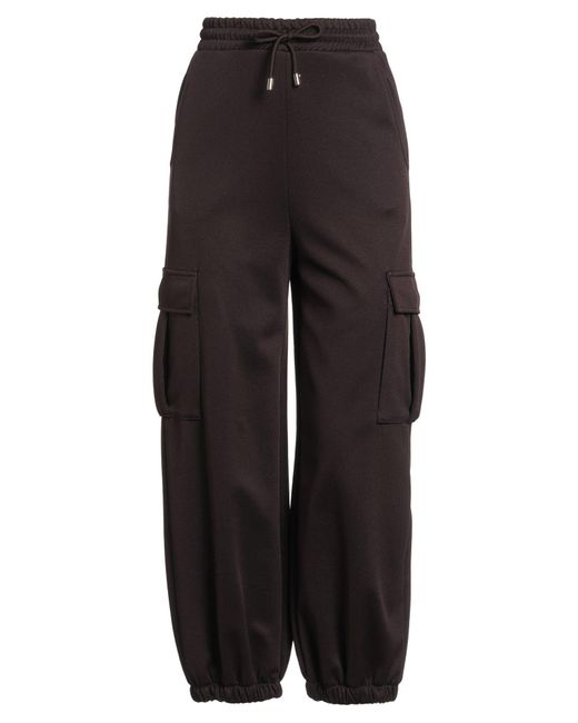Semicouture Brown Pants Polyester, Cotton