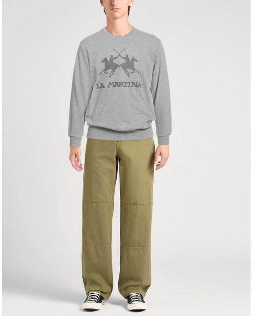 La Martina Gray Sweatshirt Cotton for men