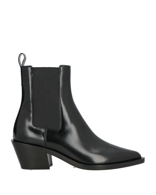 Gianvito Rossi Black Ankle Boots Leather, Textile Fibers