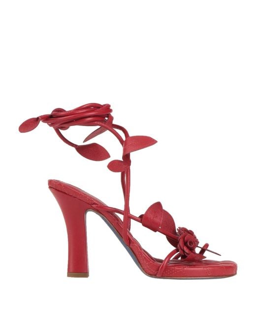 Burberry Red Thong Sandals