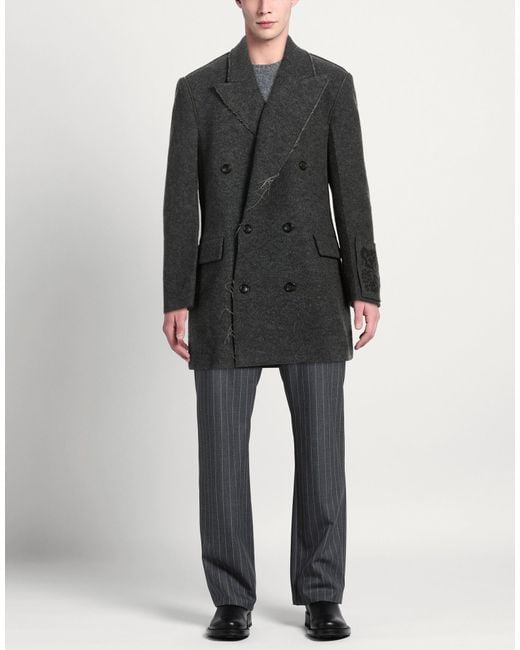 FEDERICO CINA Black Coat Wool for men