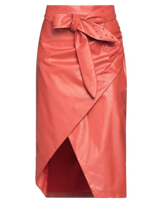 Gaelle Paris Red Midi Skirt