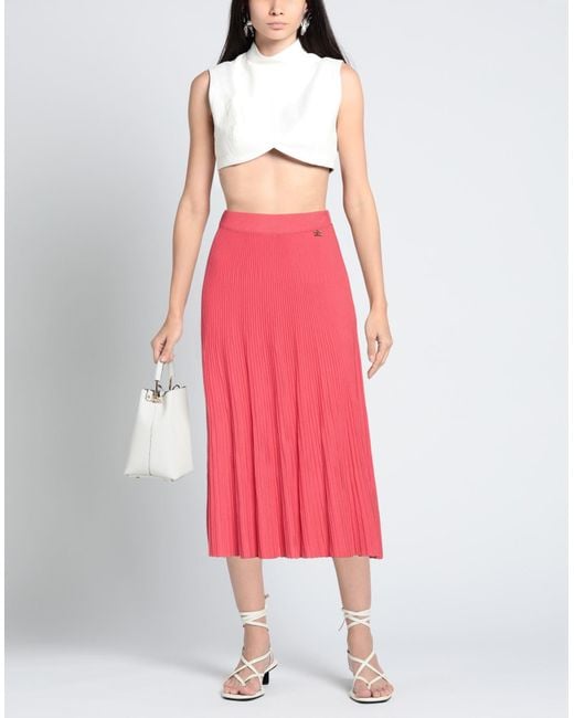 Elisabetta Franchi Pink Midi Skirt Viscose, Polyamide