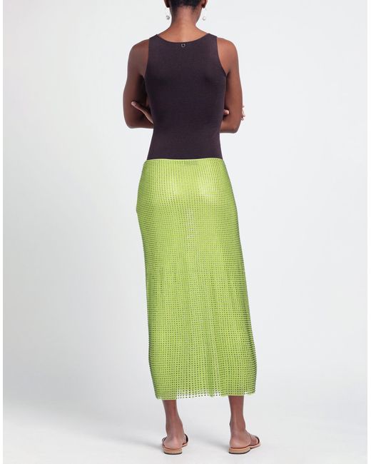 Self-Portrait Green Midi Skirt