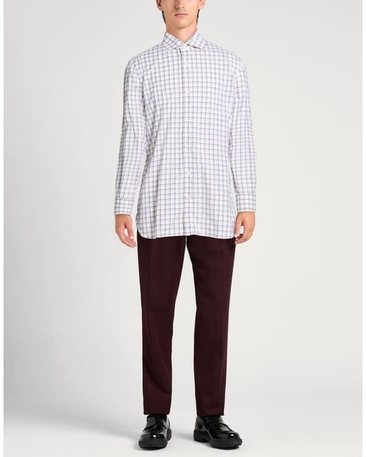 Isaia White Shirt Cotton for men