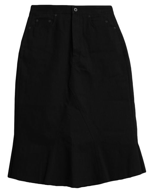Rick Owens Black Denim Skirt for men