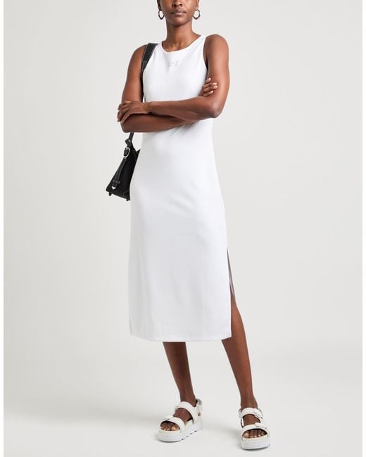 EA7 White Midi Dress