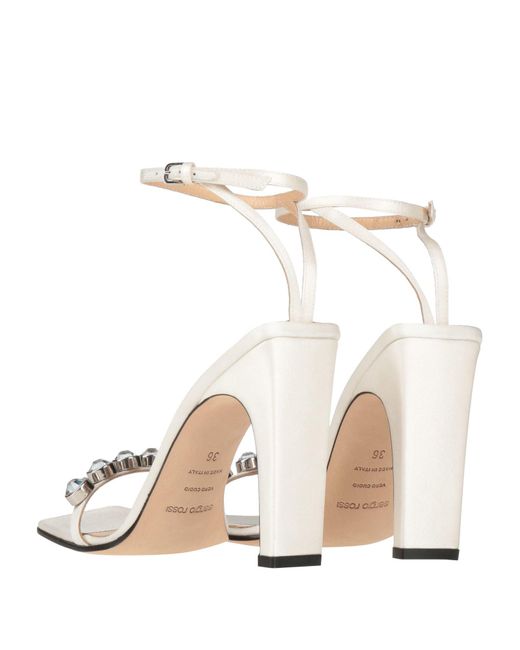 Sergio Rossi White Sandals Textile Fibers