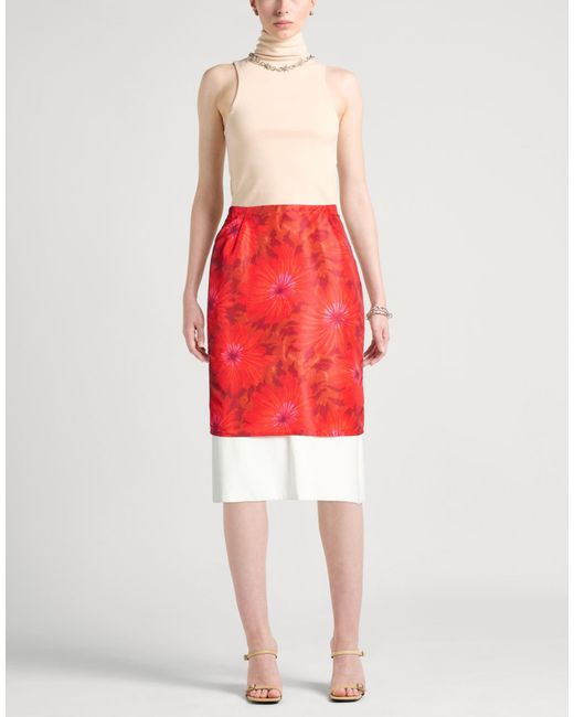 Wales Bonner Red Midi Skirt Polyester