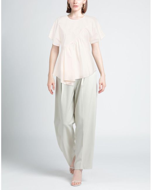 ALESSIA SANTI White Ivory Top Cotton, Polyamide, Elastane