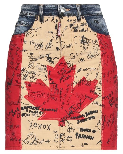 DSquared² Red Denim Skirt