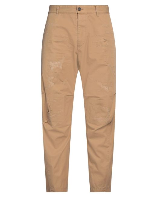 DSquared² Natural Camel Pants Cotton for men