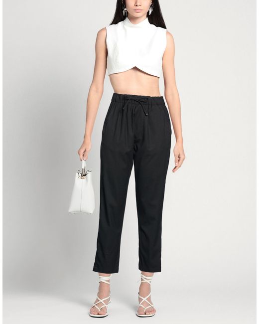 Myths Black Pants Polyester, Viscose, Elastane