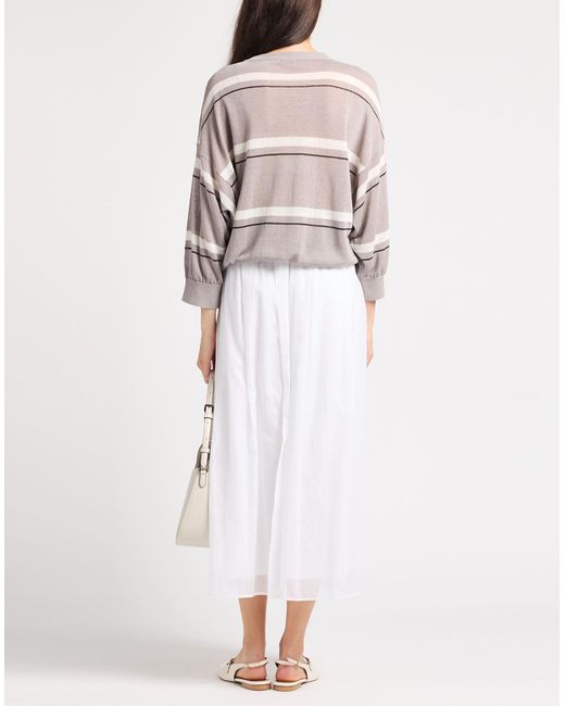Brunello Cucinelli White Midi Skirt