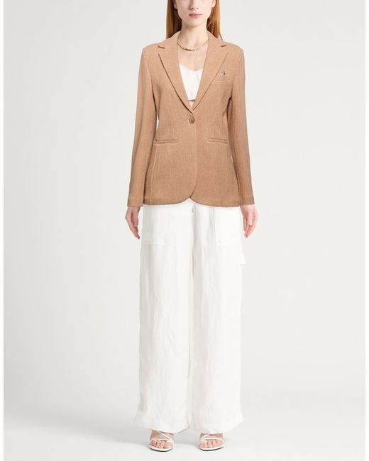 Circolo 1901 Natural Camel Blazer Virgin Wool