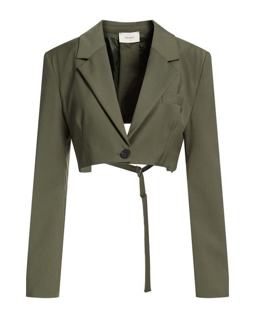 ViCOLO Green Blazer Polyester, Viscose, Elastane