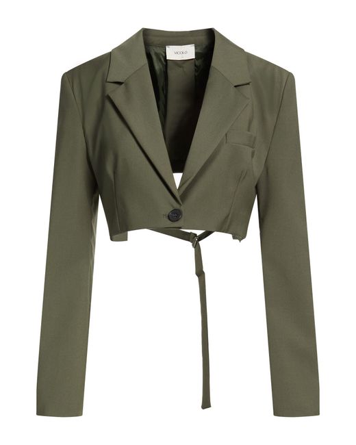 ViCOLO Green Blazer Polyester, Viscose, Elastane