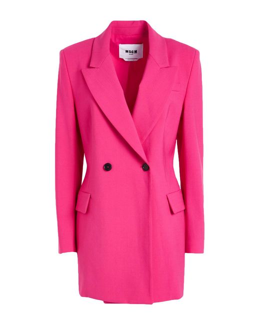 MSGM Pink Fuchsia Blazer Virgin Wool, Elastane