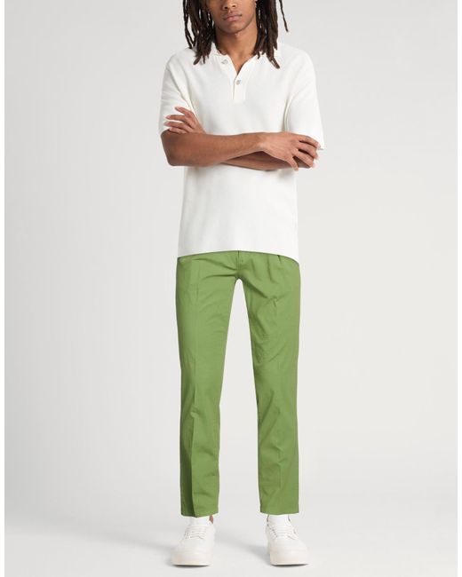 Manuel Ritz Green Pants Cotton, Elastane for men