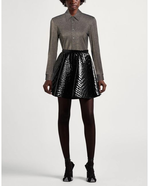 Caliban Gray Shirt Viscose, Metallic Polyester, Polyamide, Elastane