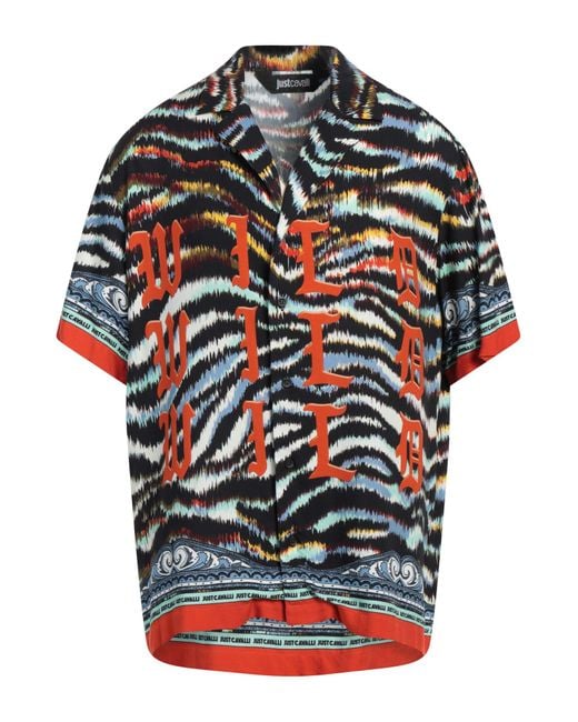 Just Cavalli Black Shirt Viscose for men