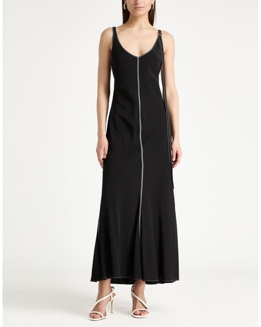 Sportmax Black Maxi Dress Viscose