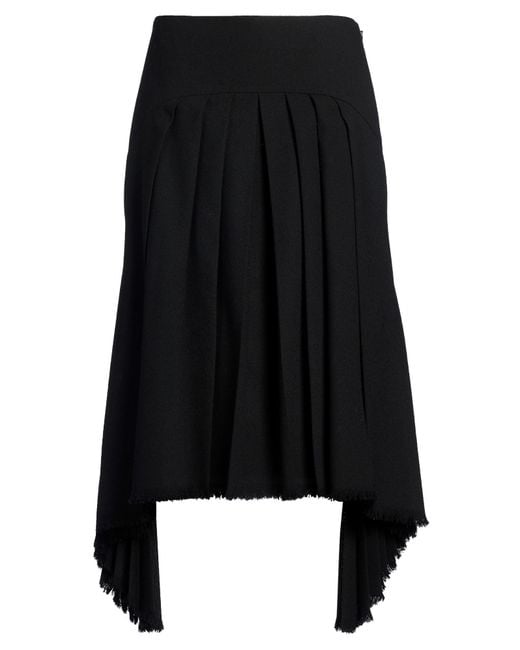 Jil Sander Black Midi Skirt Wool