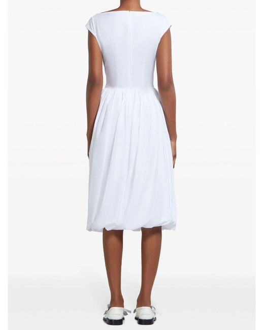 Marni White Kleid mit U-Boot-Ausschnitt