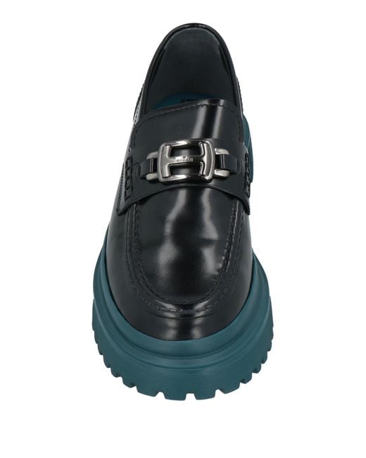 Hogan Gray Loafers Leather for men