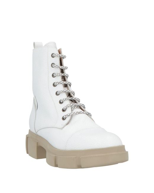Pollini White Ankle Boots