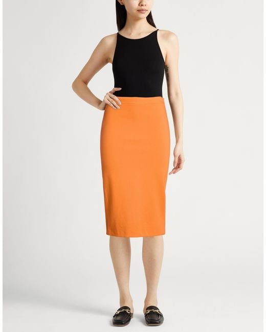 Jucca Orange Midi Skirt Viscose, Polyamide, Elastane
