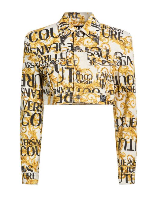 Versace Jeans Couture Metallic Denim Outerwear Cotton, Elastane