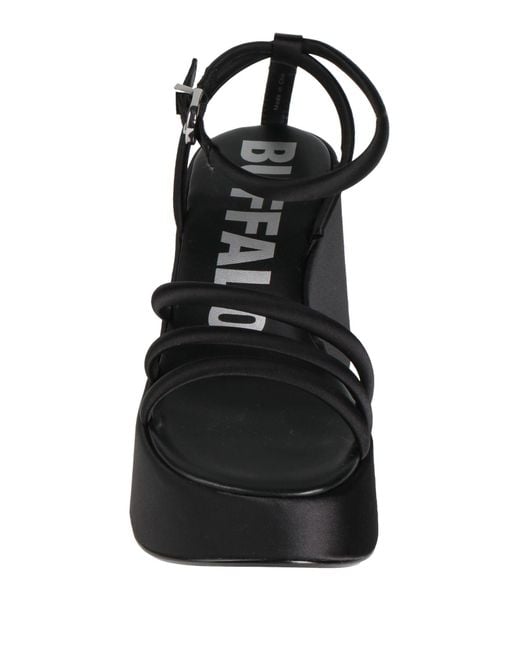 Buffalo Black Sandals Textile Fibers