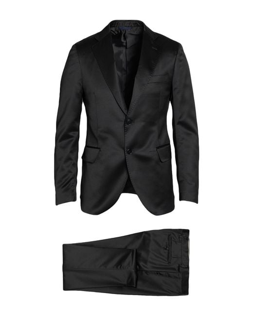 Tombolini Black Suit Acetate, Wool for men