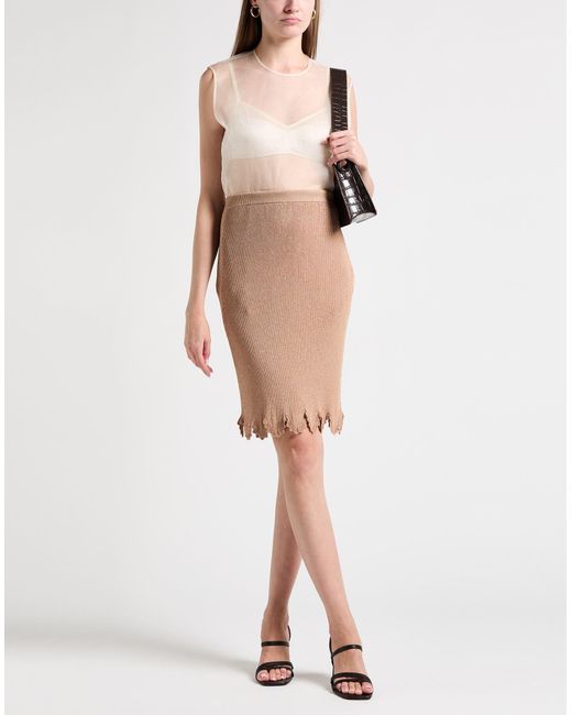 Chloé Brown Blush Mini Skirt Viscose, Metallic Fiber, Wool, Polyamide, Polyurethane