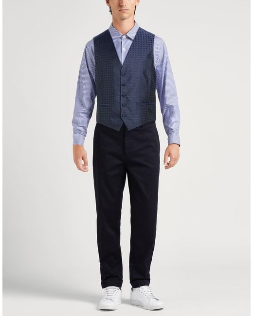Manuel Ritz Blue Tailored Vests for men