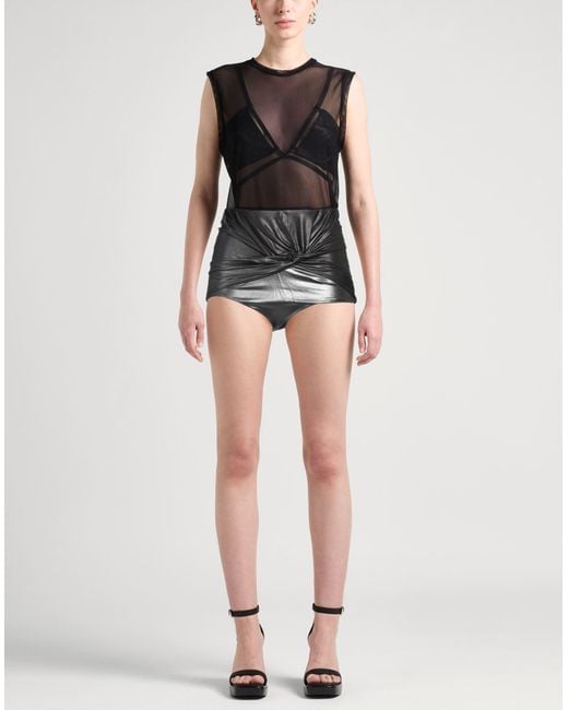 Rick Owens Black Lead Shorts & Bermuda Shorts Viscose, Elastane