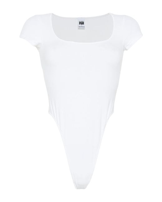 RE/DONE & PAM White Bodysuit Cotton, Elastane