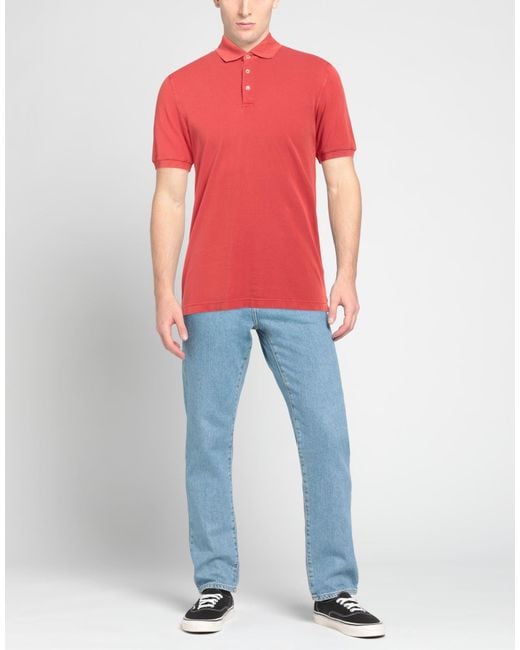 Fedeli Red Polo Shirt for men